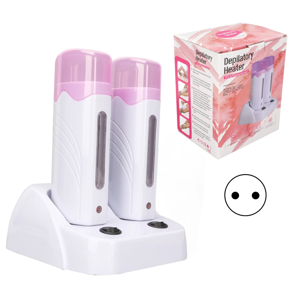 Double Depilatory Heater Portable Wax Warmer Machine for Leg Armpit with Heater Base EU Plug 220V