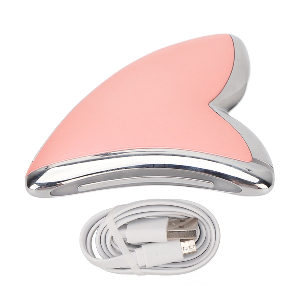 Face Guasha Scrapers Microcurrent Vibration Heating LED Light Massager Tool Pink for Neck