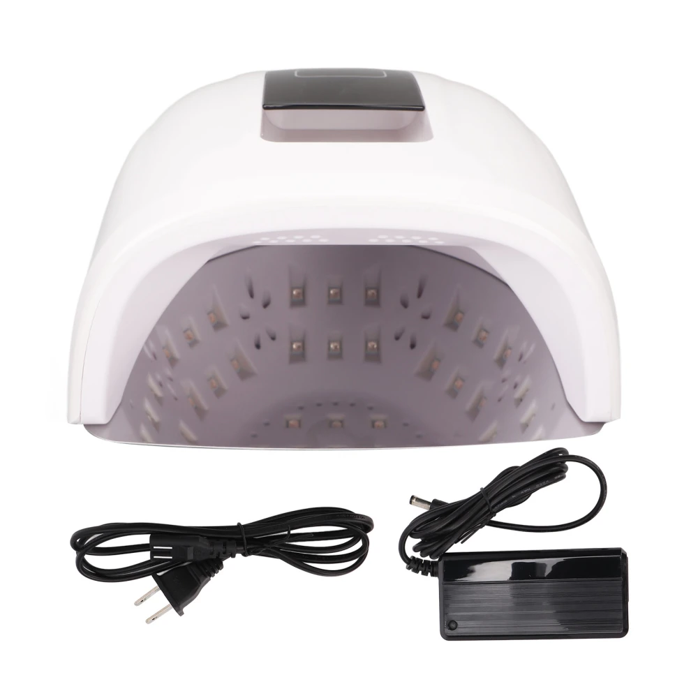 90W UV LED Nail Dryer 4 Time Setting 45pcs Light Chips 180 Degrees Nail Polish Curing Lamp White 100‑240V US Plug