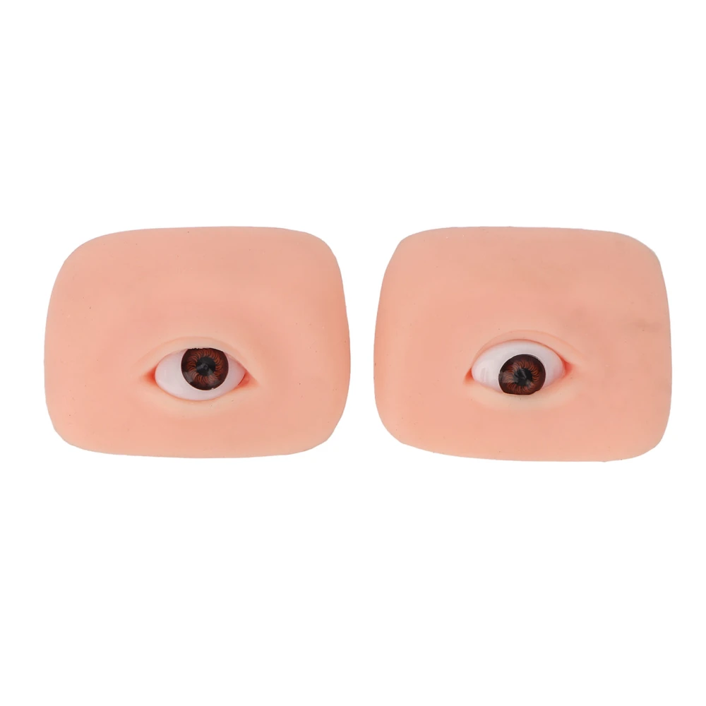 1 Pair 3D Silicone Fake Eye Practice Skin Makeup Eyebrow Eyeliner Tattoo Practice Skin for Novice Light Skin Color