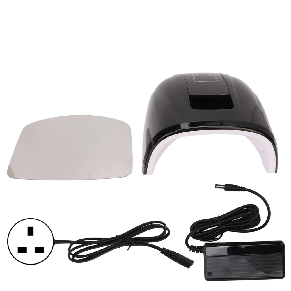 UV Gel Nail Lamp 4 Gear Fast Curing 45 Lamp Chips 90W Dual Light Source Nail Art Lamp Black 100‑240V AU Plug