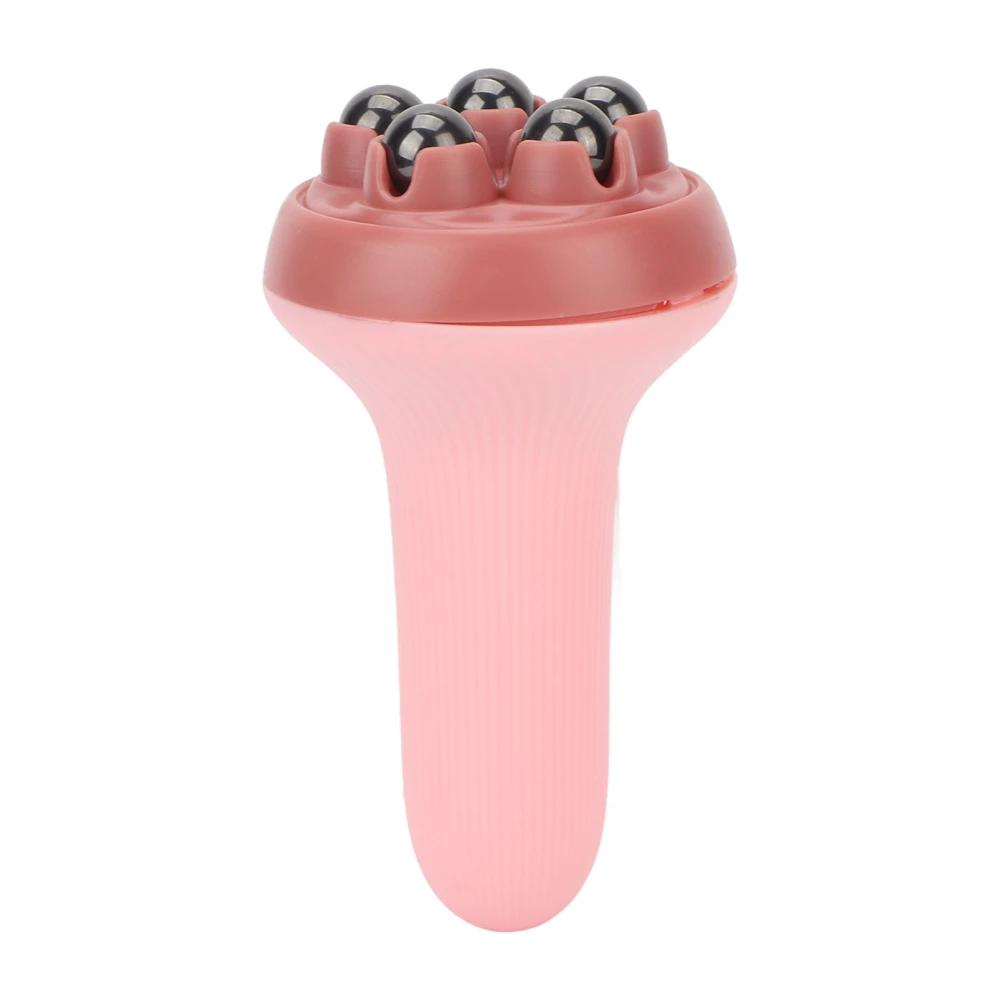 5 Magnet Bead Massage Roller Handheld 360 Degree Rotating Slimming Rotating Roller Ball for Skin Care Pink