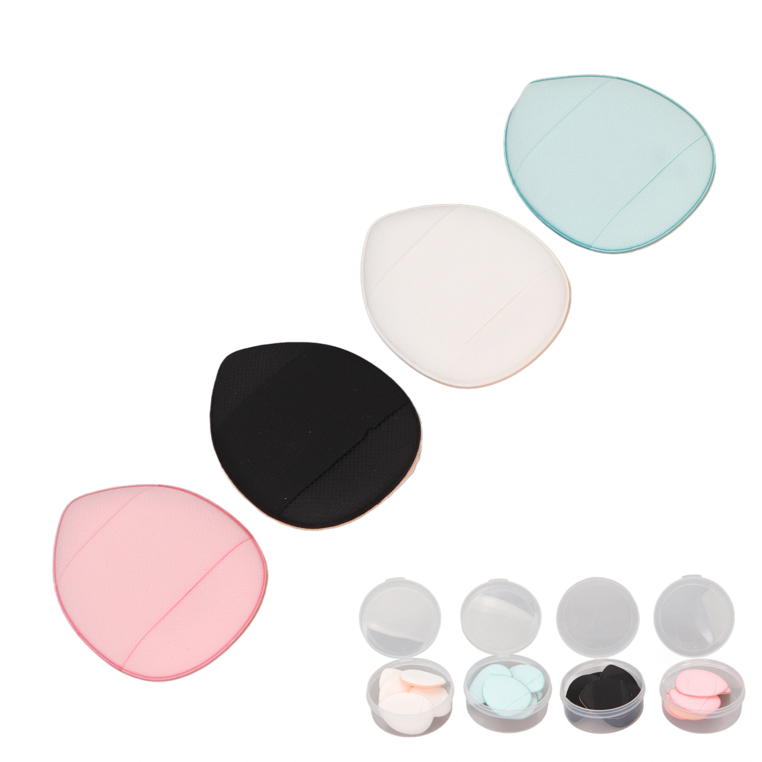 20pcs Cosmetic Puff Mini Finger Size Triangle Shape 4 Colors Makeup Sponges Puffs for Contouring