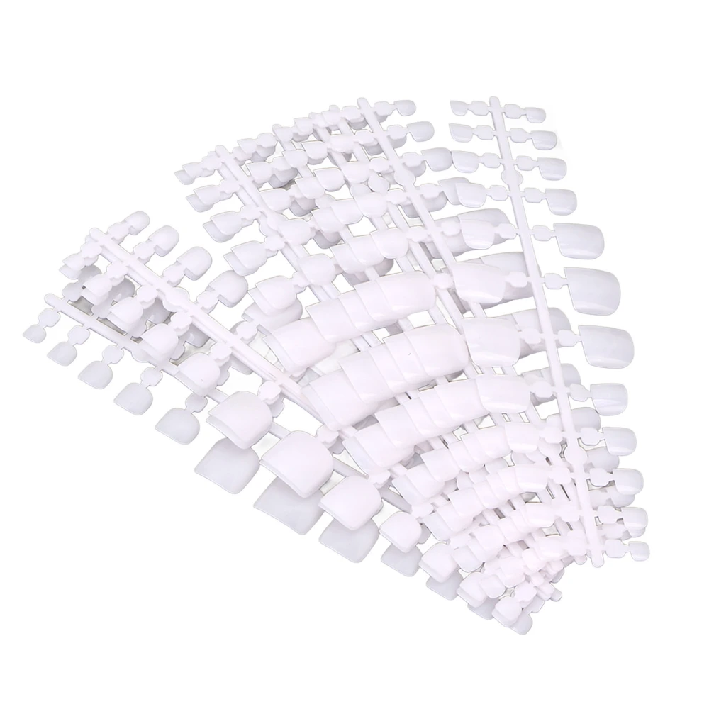 240pcs False Toe Nail Tip Home Salon DIY Full Cover Artificial Fake Toe Nail for Women Nail Artist Glossy White