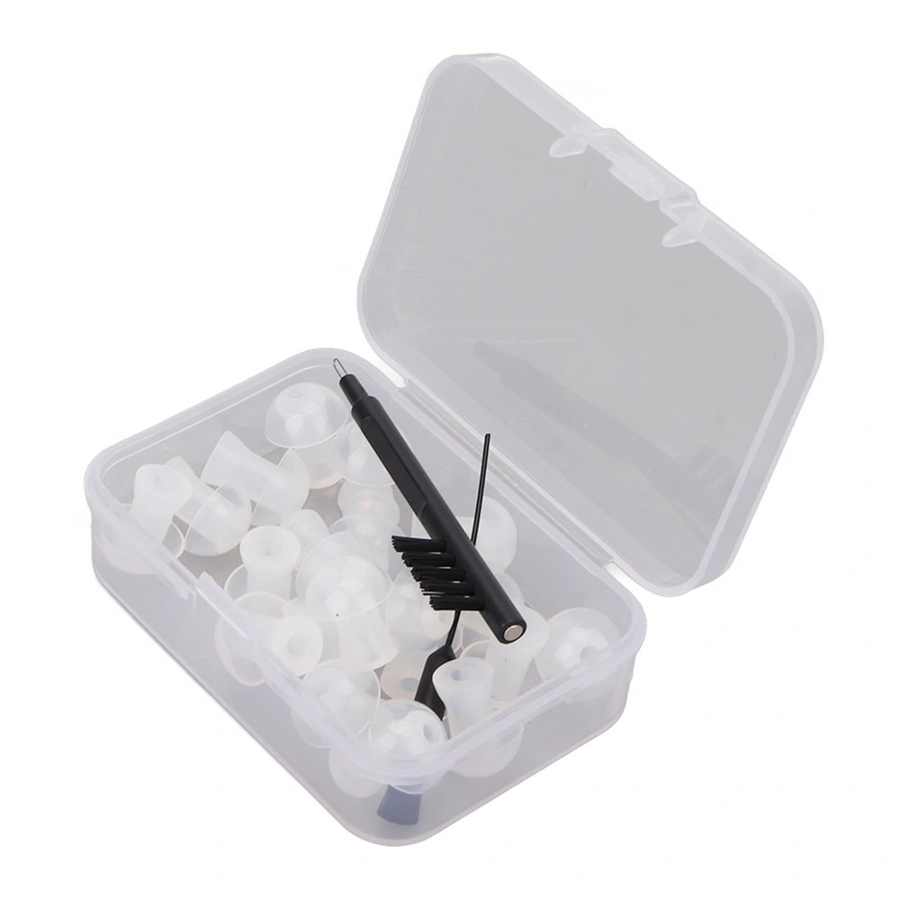 Hearing Amplifier Dome Ear Tip Earplug Set Hearing Amplifier Cleaning Brush Tool Accessories with Storage Box M