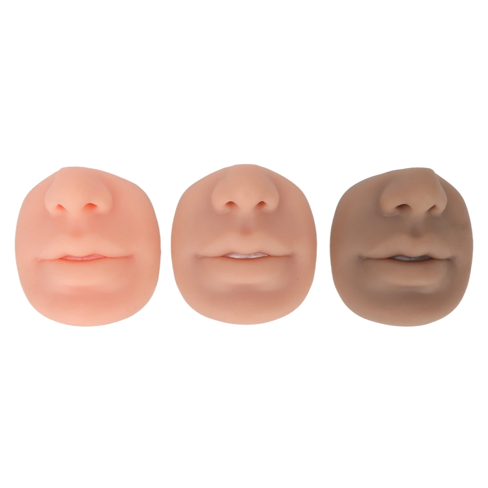 3 Colors Fake Nose Model Silicone Flexible Human Nose Mouth Model for Pierce Practice