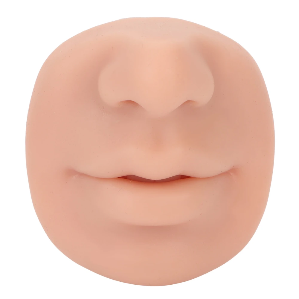 Silicone Piercing Model with Mouth Flexible Soft Imitation Nose Model Reusable Nose Displays for Teaching Medium Beige