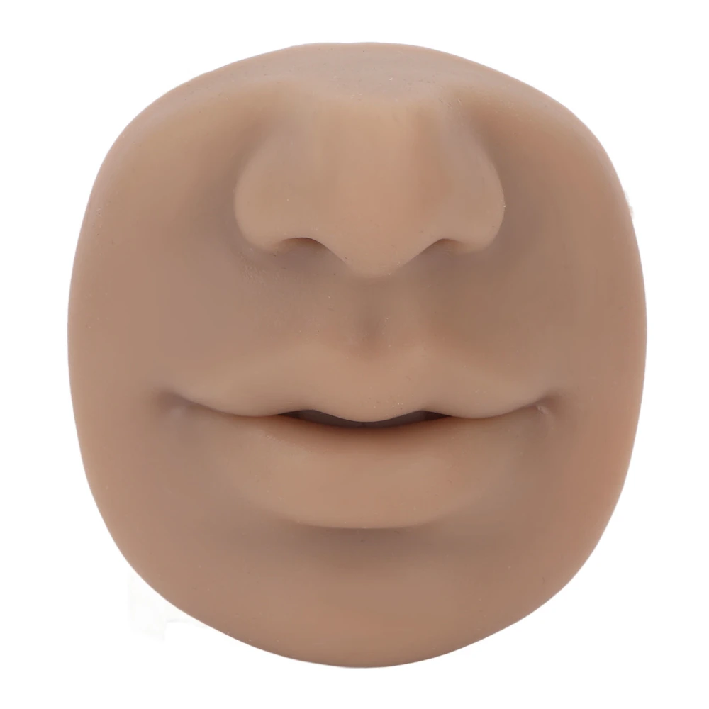 Silicone Piercing Model with Mouth Flexible Soft Imitation Nose Model Reusable Nose Displays for Teaching Dark Skin