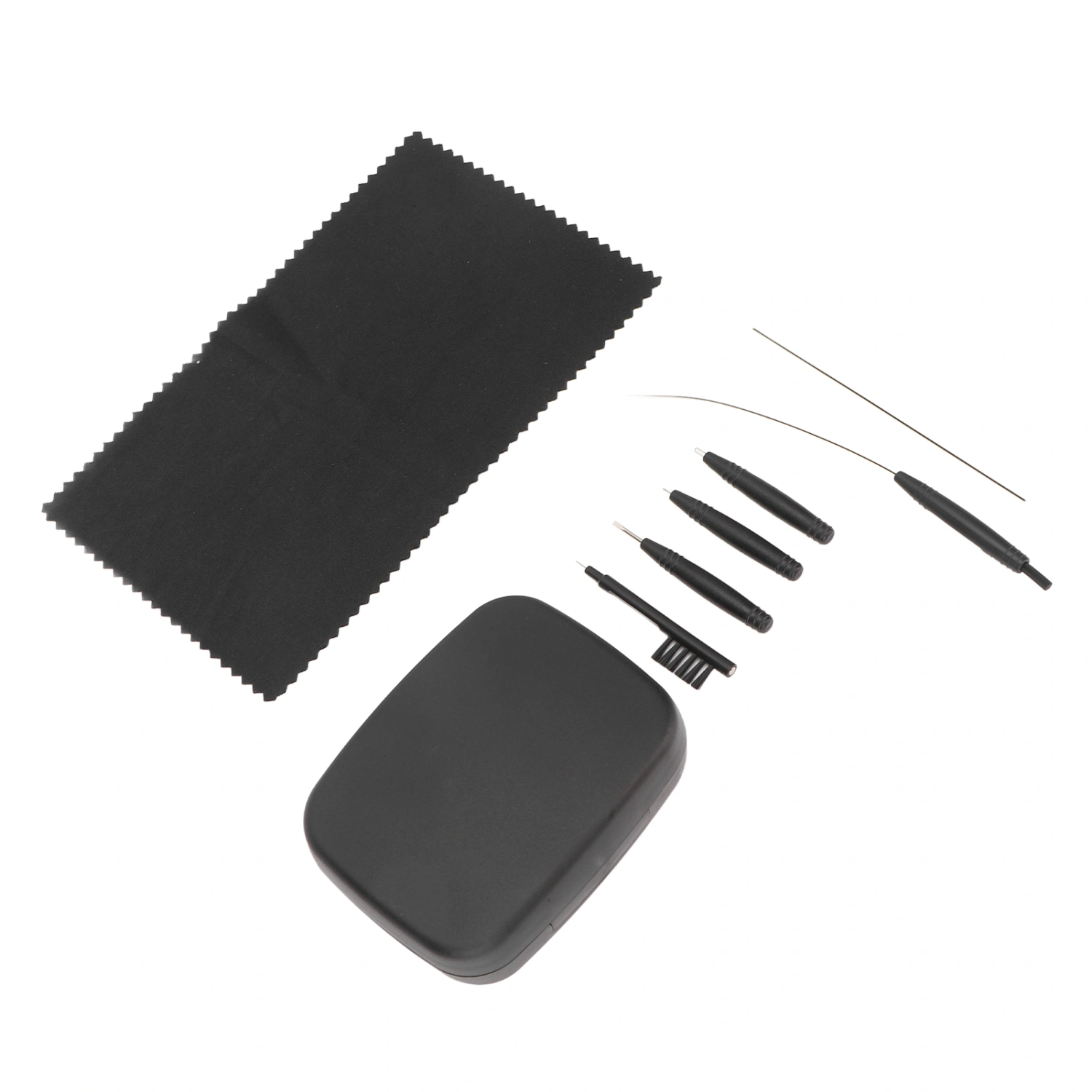 8pcs Hearing Amplifier Cleaning Tools Earwax Removal Lightweight Complete Professional Brush Set Black