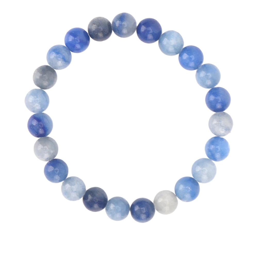 8MM Beaded Bracelet Unisex Stress Relief Jadestone Stretch 23pcs Beads Healing Jewelry for Yoga Meditation Blue