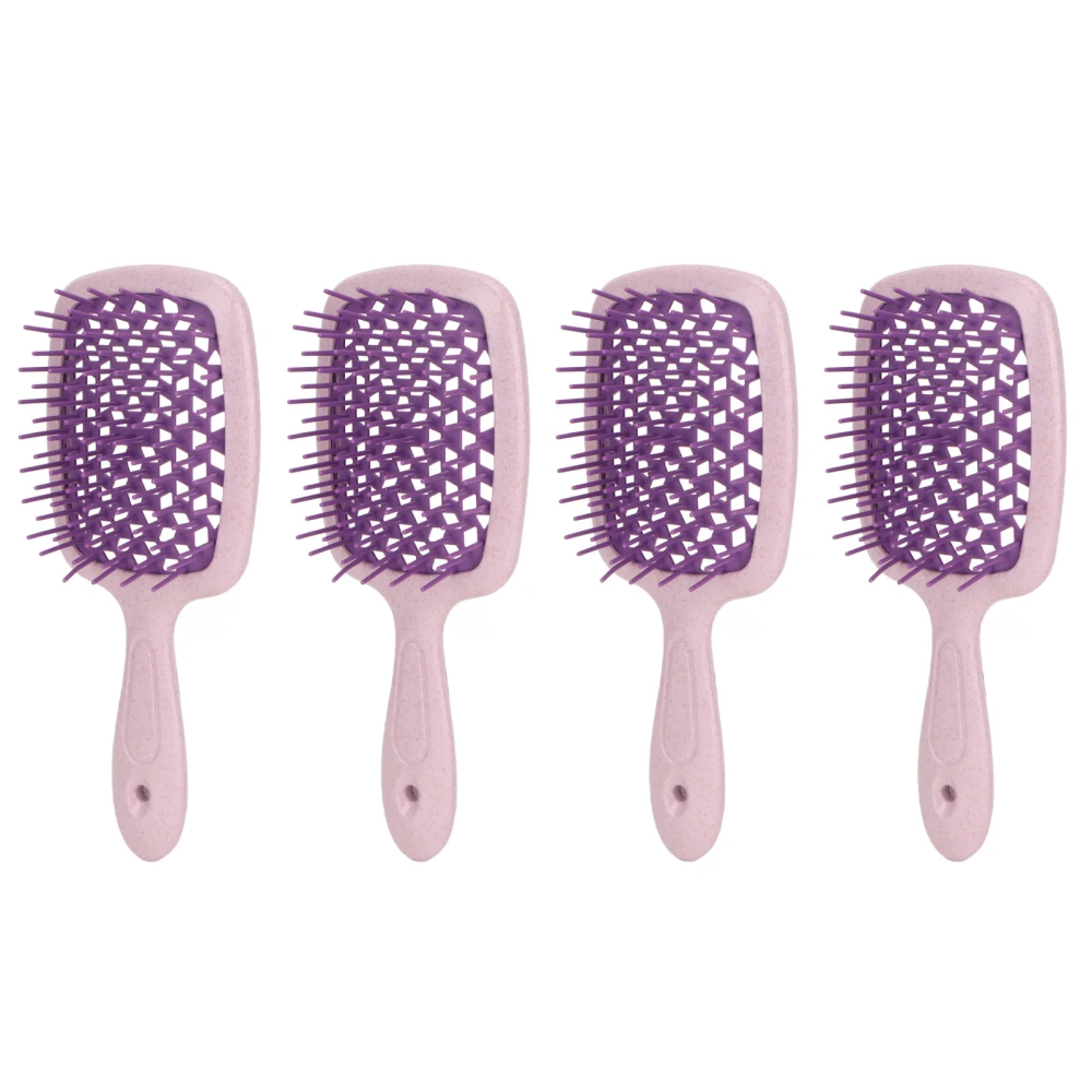 4PCS Hollowed Massage Combs Portable Detangling Hair Brushes Dry and Wet Hairdressing Tool