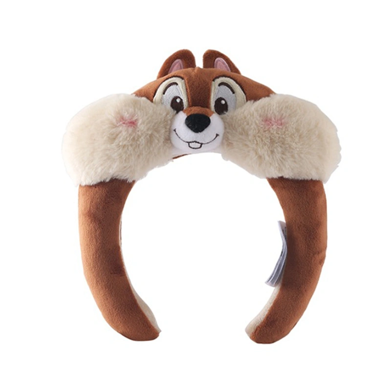 Plush Headband Cartoon Fuzzy Makeup Cosmetic Shower Plush Hair Hoop for Adults Children Type B