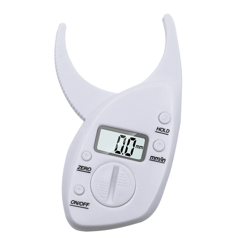 Skin Fat Caliper Portable Lightweight Comfortable Grip Accurate Measurement Digital Fat Caliper White