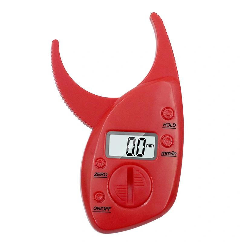 Skin Fat Caliper Portable Lightweight Comfortable Grip Accurate Measurement Digital Fat Caliper Red