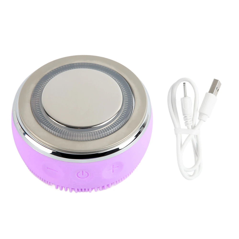 Facial Cleansing Device Exfoliating Multifunctional Vibrations Hot Compress Skin Beauty Device with Red Blue LED Purple