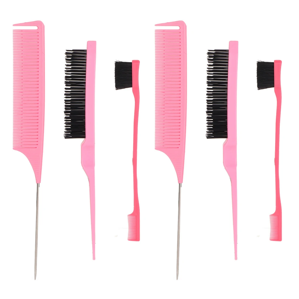 Rat Tail Comb Set Lightweight Styling Portable Multi Purpose Parting Teasing Hair Edge Brush Set