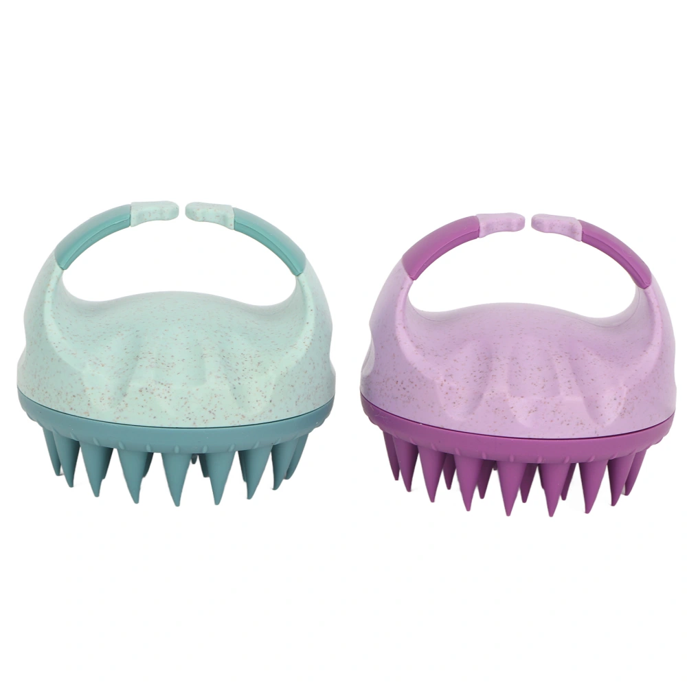 2pcs Shampoo Brush Soft Silicone Dandruff Removal Wet Dry Hair Scalp Scrubber Massager for Women Men