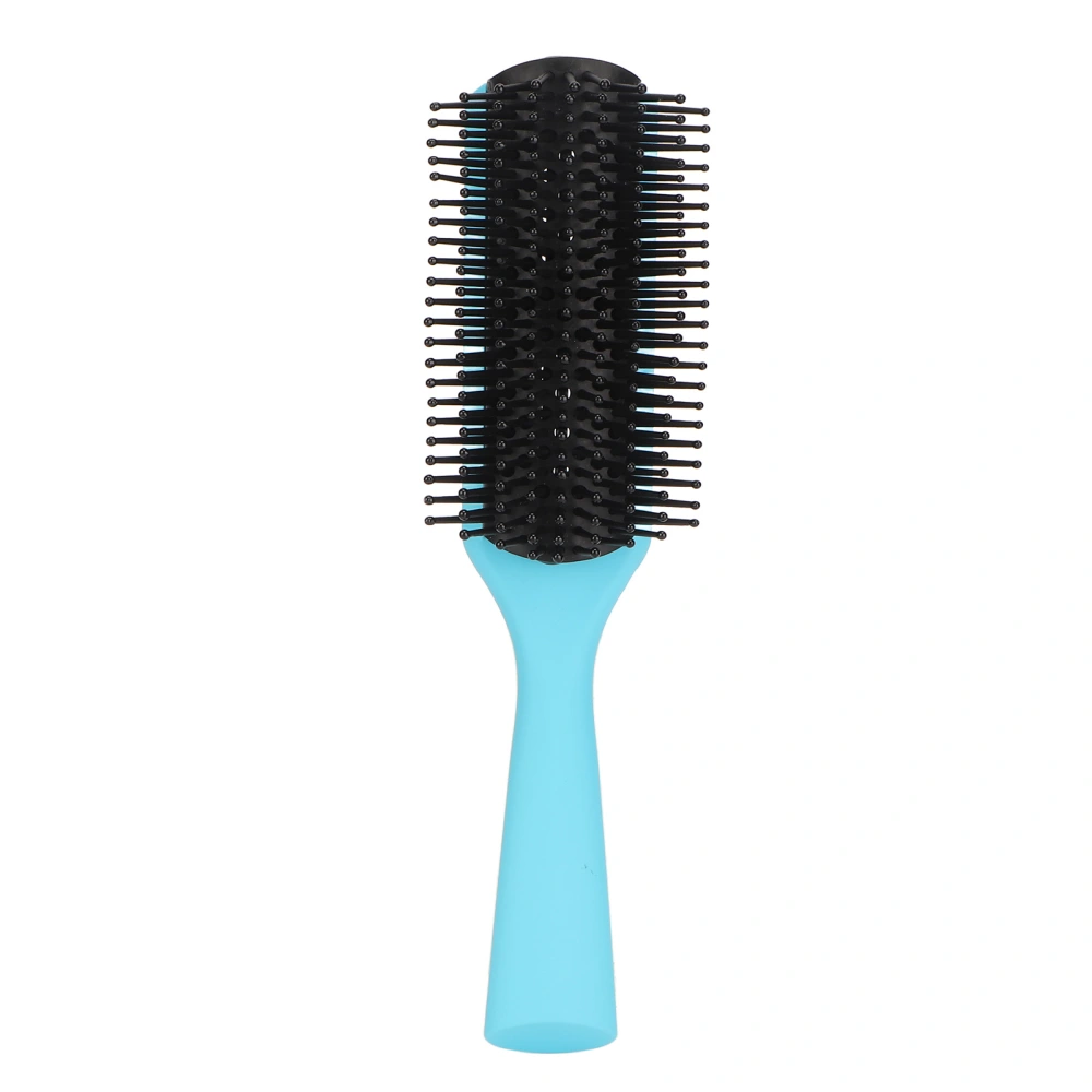 Massage Hair Brush 9 Rows Salon Blow Wet Dry Detangle Styling Hairbrush Comb Detachable Blue