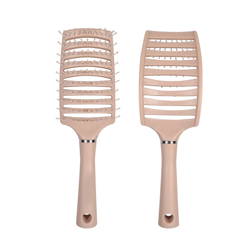 Curved Vented Brush Professional Men Women Fast Drying Hair Detangling Scalp Massage Brush Styling Tool Pink