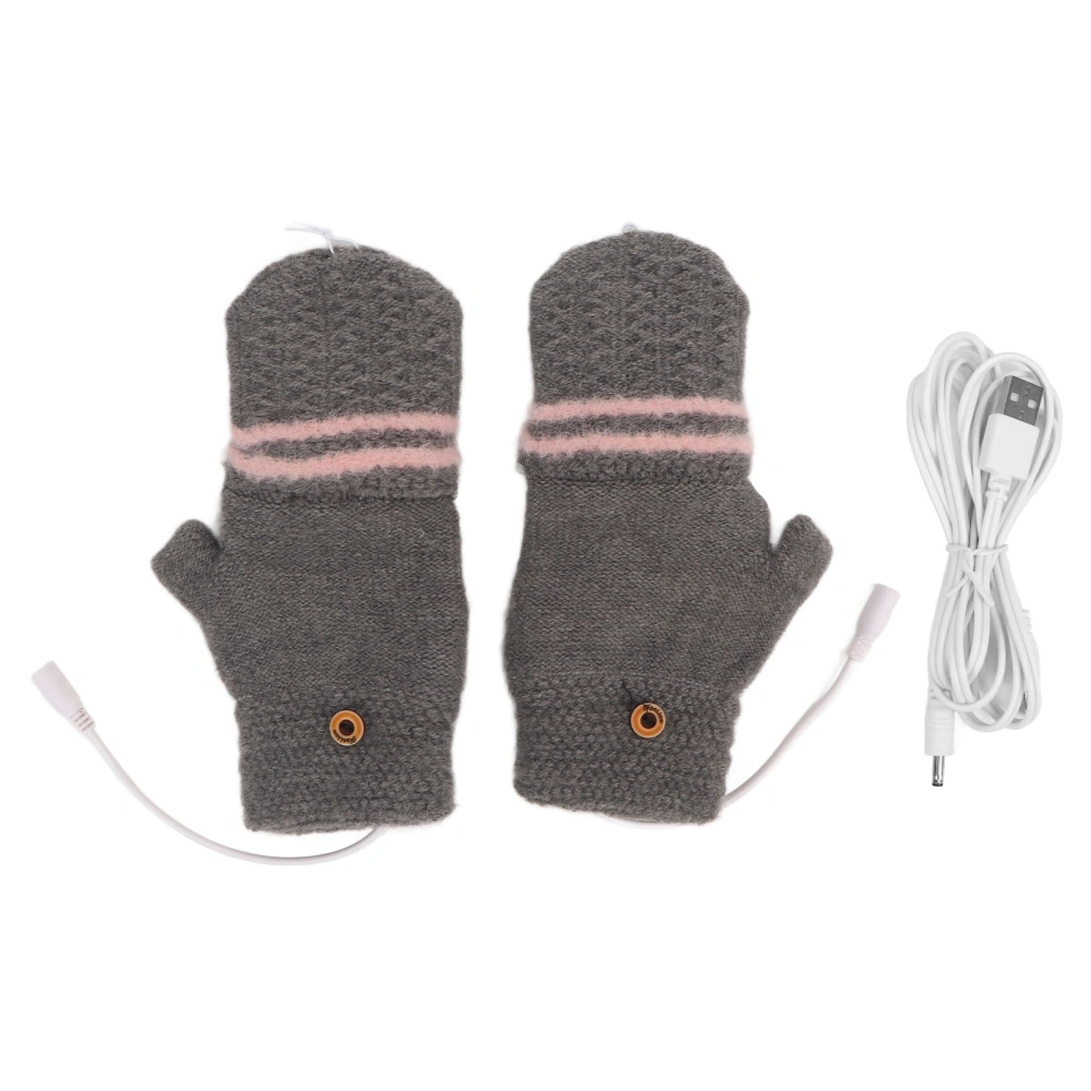 Half Fingerless Heated Gloves USB Double Sided Heated Winter Warm Full Finger Heated Gloves for Work Riding Skiing