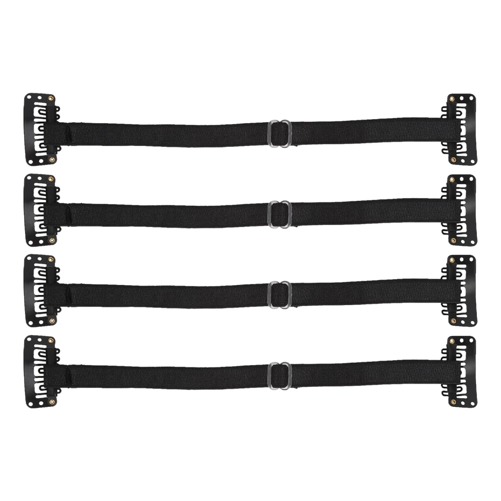 4PCS Face Lifting Band with Hairclip Adjustable Elastic Facial Lift Belt Eye Wrinkle Removal Belt Black