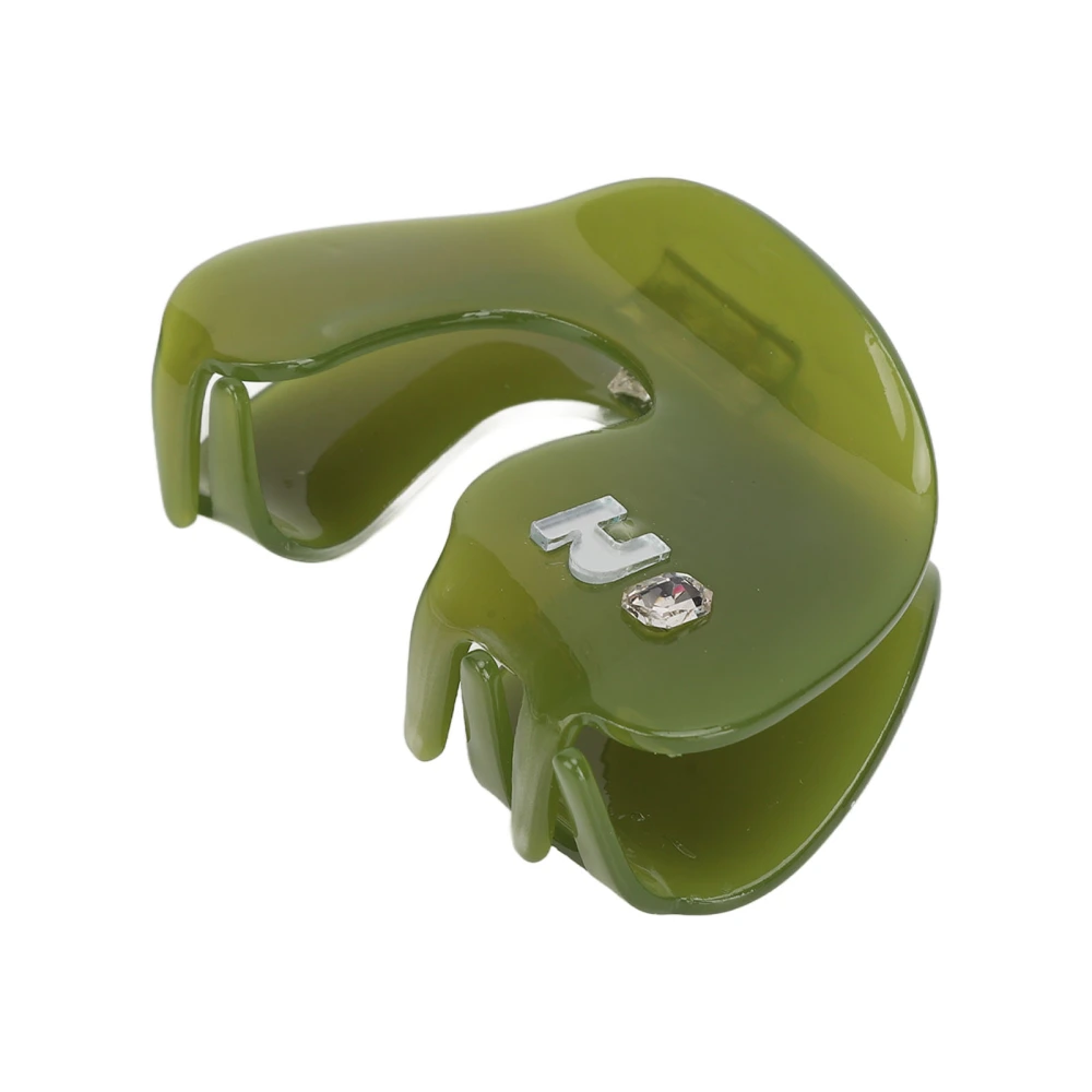 Hair Claw Clip Acrylic U Clamp Strong Hold Acrylic Accessory for Beauty Makeup Cooking Stone Green