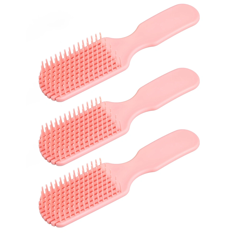 3pcs Detangling Hair Brush Professional Portable Scalp Massage 9 Row Brush Styling Tool for Women Pink