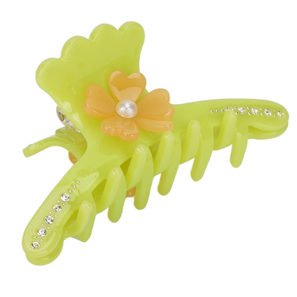 Hair Claw Clip Medium Size Elegant Fashionable Strong Hold Crystal Women Claw Clip Flower