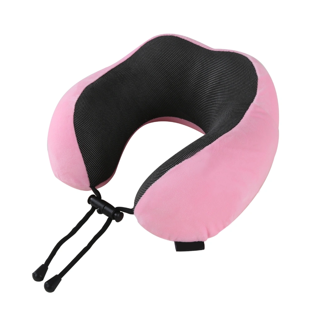 U Shaped Neck Pillow Cationic Cloth Neck Protection Memory Foam Travel Pillow for Travel Car Home Pink Single Neck Pillow