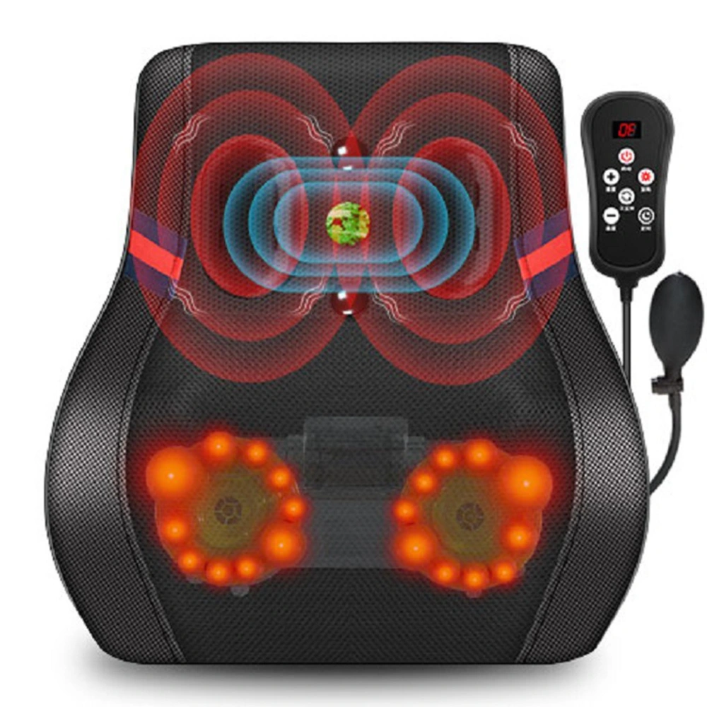 Massage Pillow Portable 3D Adjustable Massage Cushion Pain Reduce for Back Shoulder Cervical Spine EU Plug 4 Buttons