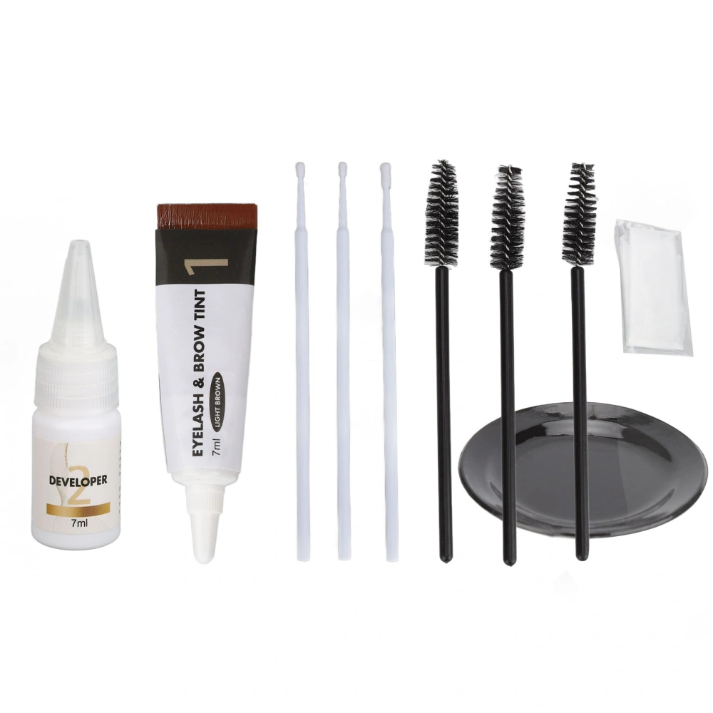 Eyebrow Eyelash Color Kit Professional 2 in 1 Sweatproof Long Lasting Lash Brow Coloring Kit 7ml Light Brown