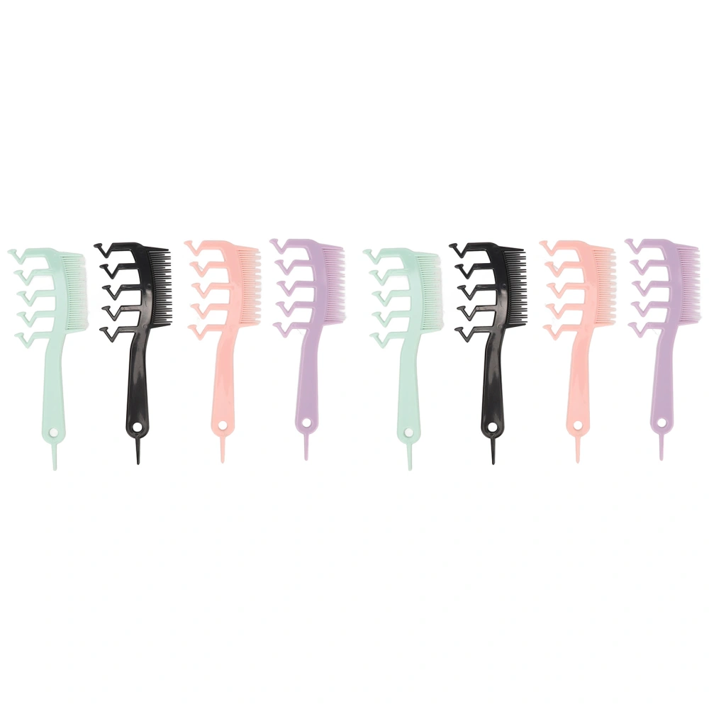 8pcs Z Shaped Comb Wide Tooth Comfy Handle Hair Fluffing Comb Portable Hair Seam Accessory