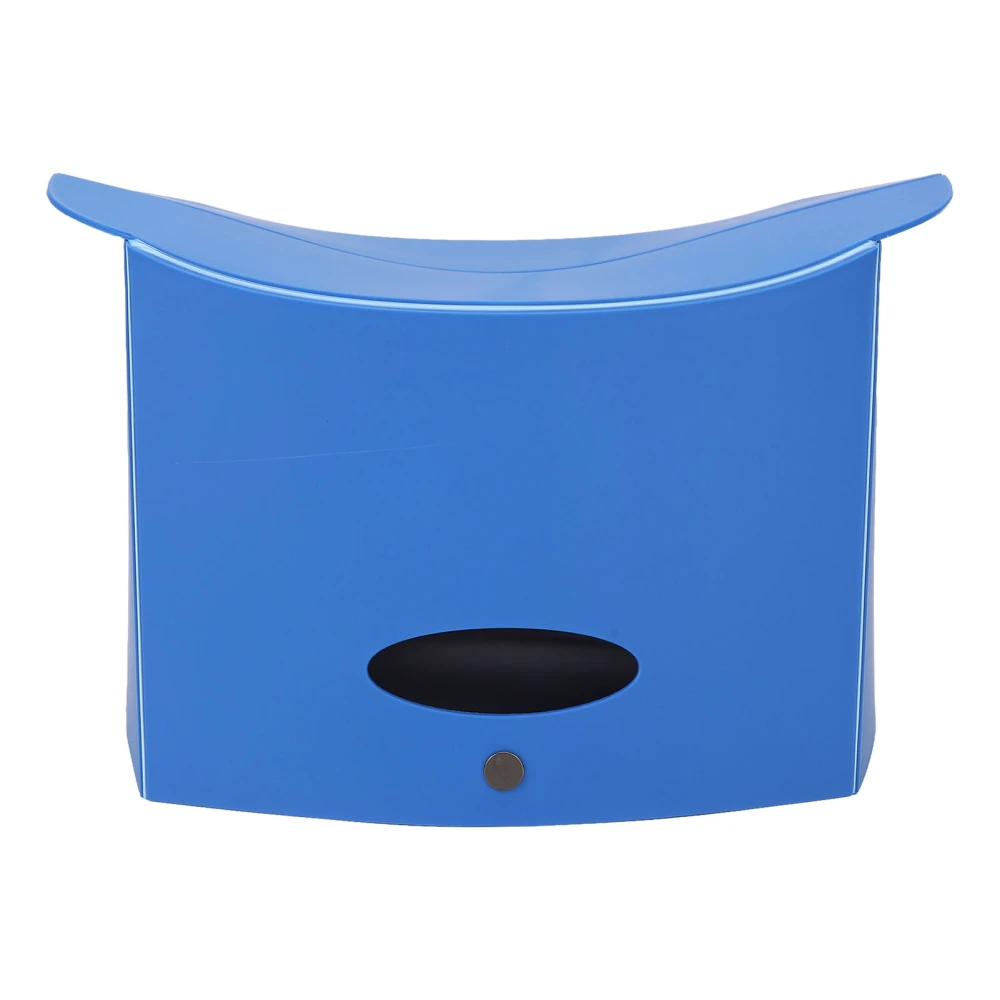 Folding Stool Thick Durable Lightweight Portable Handle Design Plastic Folding Paper Stool for Outdoor Indoor Blue