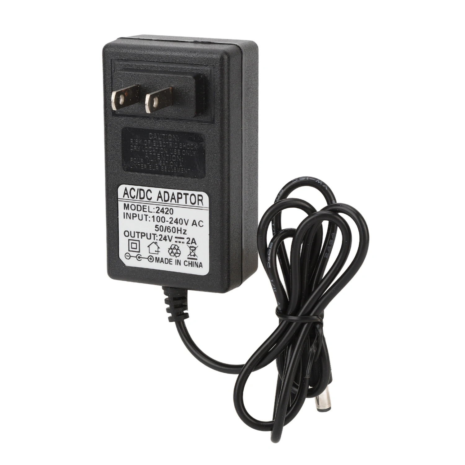 24V 2A Nail Power Adapter 48W Power Supply Adapter for LED Nail Lamp US Plug 100‑240V
