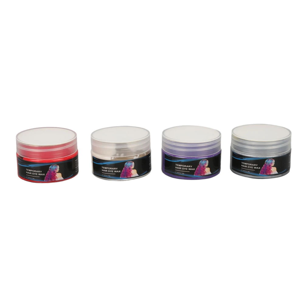 4 Pcs Hair Coloring Wax 4 Colors Bright Temporary Hair Wax Set DIY Hairstyle for Halloween Themed Party Music Festival