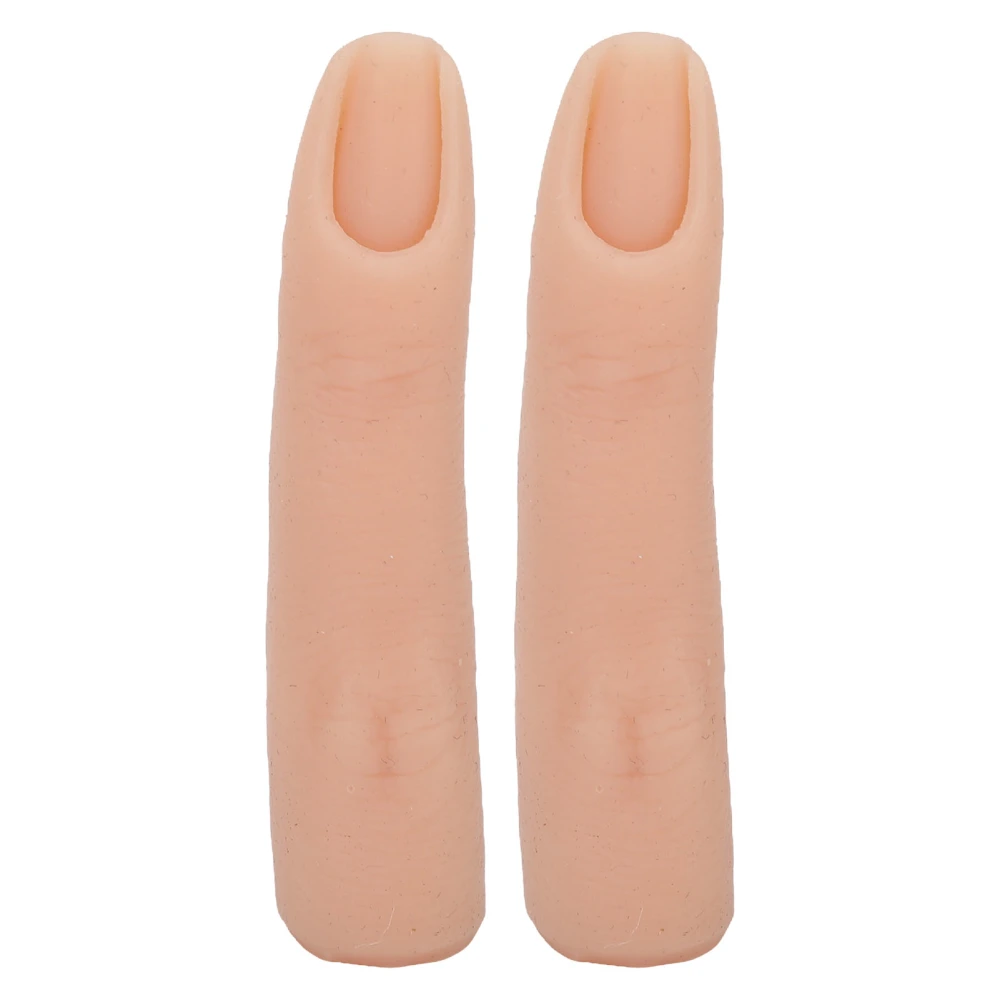 Nail Training Finger Bendable Flexible Silicone Practice Finger Model for Tattoo Acupuncture Practice 2pcs Skin Color