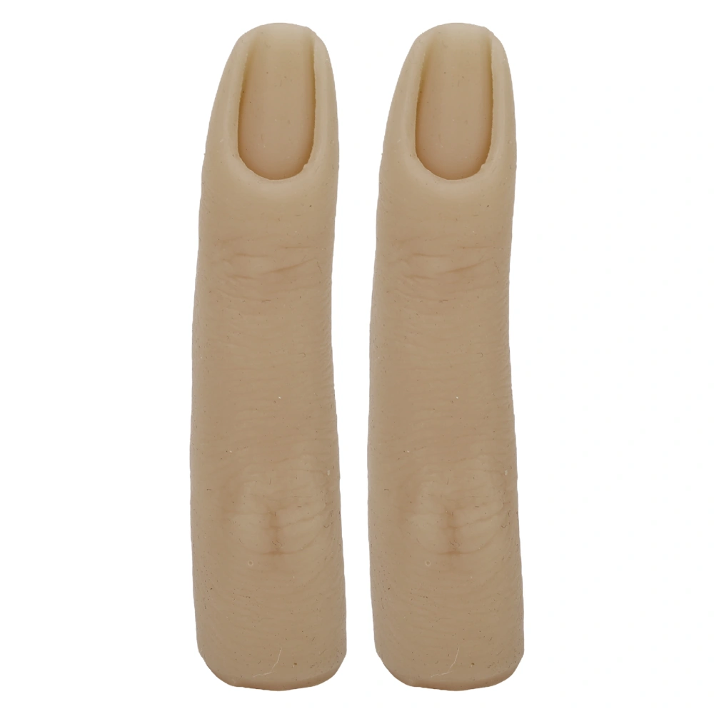 Nail Training Finger Bendable Flexible Silicone Practice Finger Model for Tattoo Acupuncture Practice 2pcs Dark Color