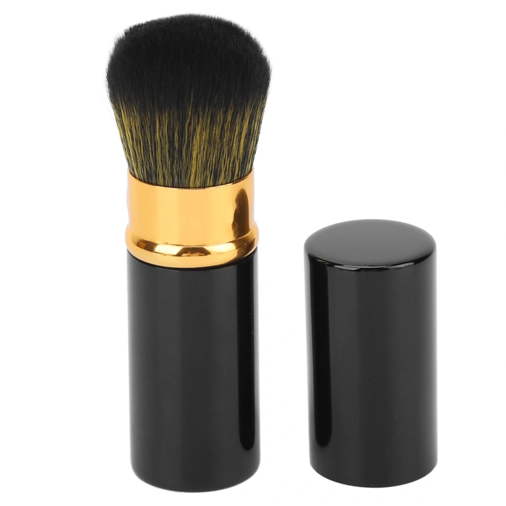 Retractable Makeup Brush Travel Portable Soft Hair Loose Powder Brush Cosmetic Tool for Makeup Artist Black