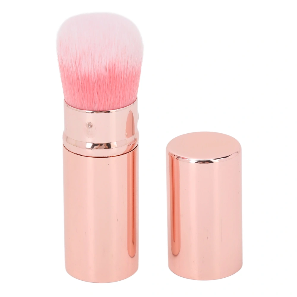 Retractable Makeup Brush Travel Portable Soft Hair Loose Powder Brush Cosmetic Tool for Makeup Artist Pink