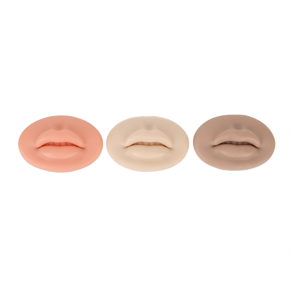 3 Pcs 3D Silicone Lips Elastic Semi Permanent Soft Real Skin Touch Feeling Fake Lips Tattoo Practice Lips