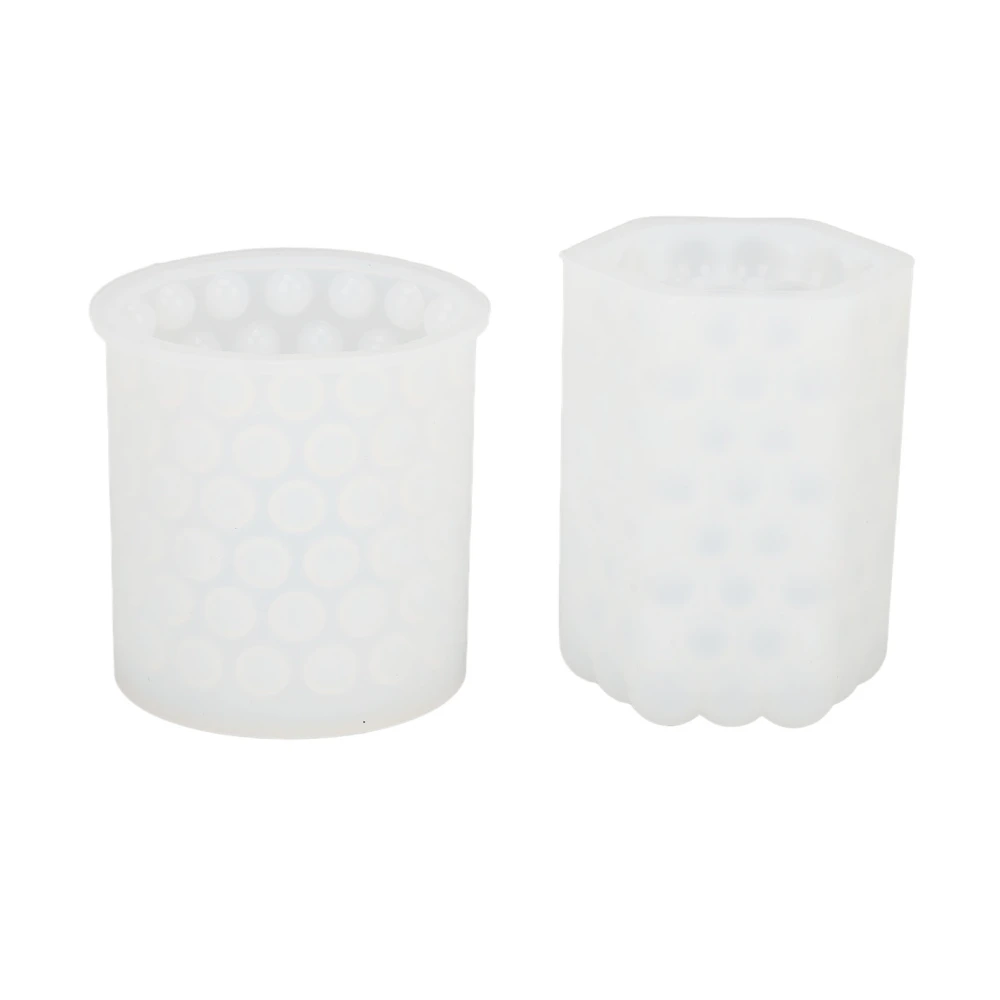 2Pcs Silicone Candle Molds Durable Flexible Easy Release Exquisite Design Wax Mold for Candle DIY Making