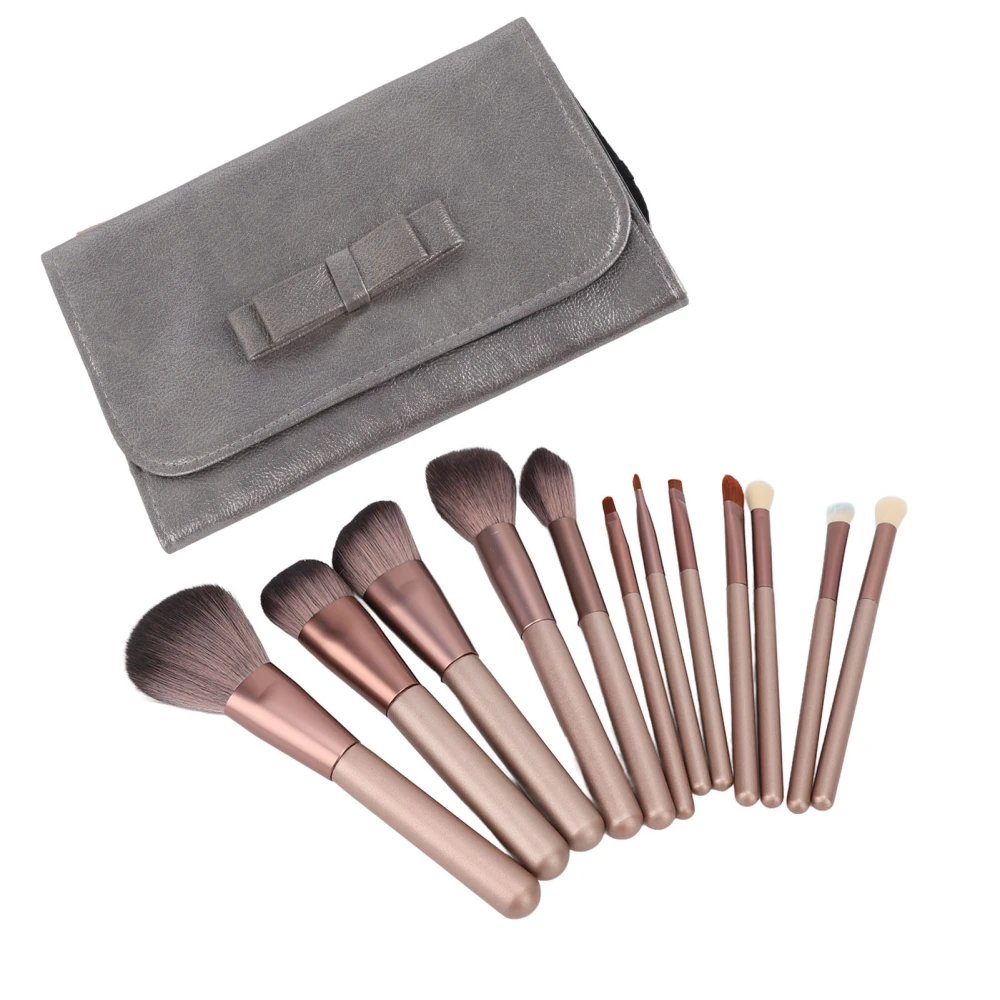 12pcs Makeup Brush Kit Handheld Soft Synthetic Fibers Cosmetics Brushes for Powder Blush Concealer