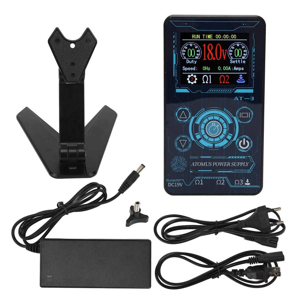 Digital Tattoo Power Supply Strong Start LED Voltage Adjustable Timing Tattoo Power 100‑240V EU Plug