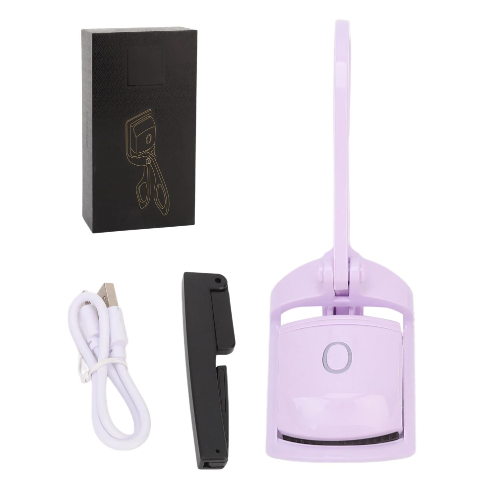 Heated Eyelash Curler Multifunction 30s Preheat Prevents Scald Electric Eyelash Curler with Steel Comb for Make Up