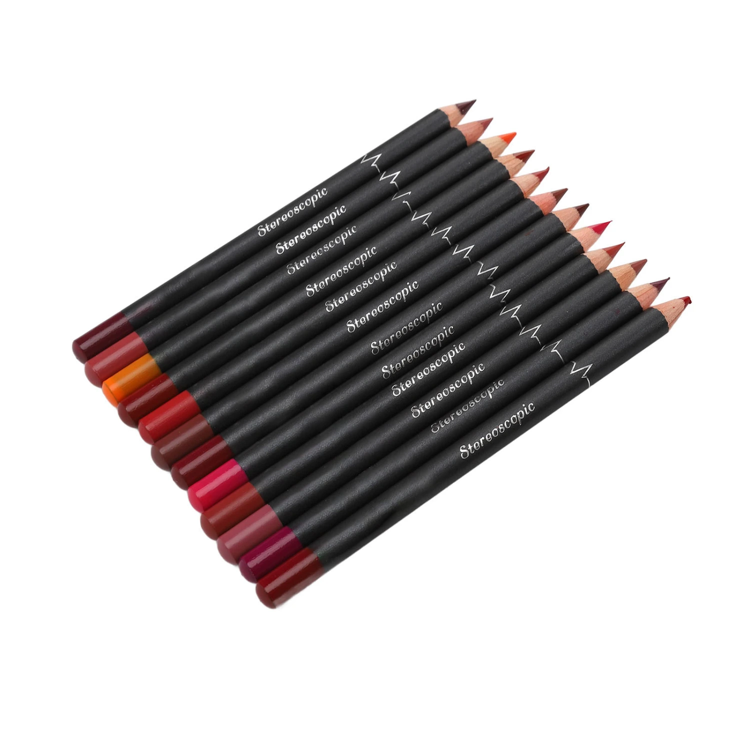 12Pcs Lip Liner Contour Pencil Waterproof Smudge Free Matte Lipstick Makeup Tool Set