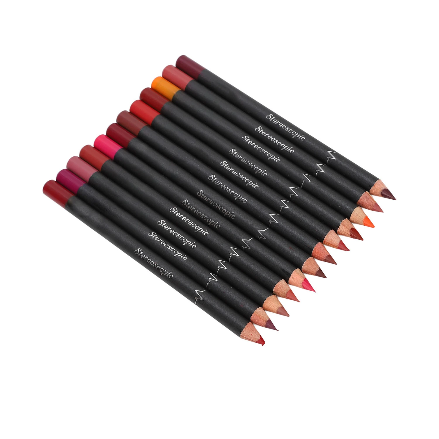 12Pcs Lip Liner Contour Pencil Waterproof Smudge Free Matte Lipstick Makeup Tool Set