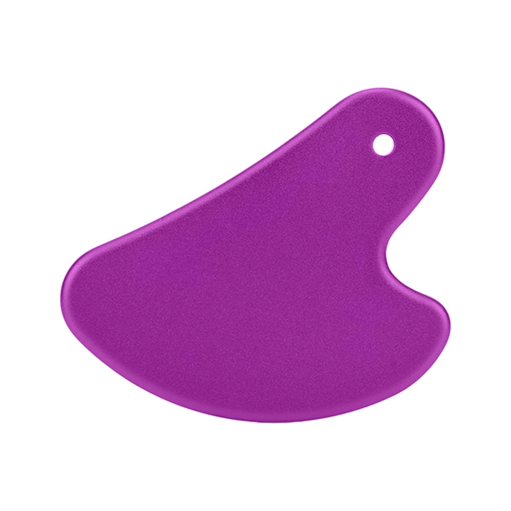 Metal Gua Sha Tool Aluminum Alloy Scraping Board Blood Circulation Promotion Full Body Face Beauty Gua Sha Board Purple