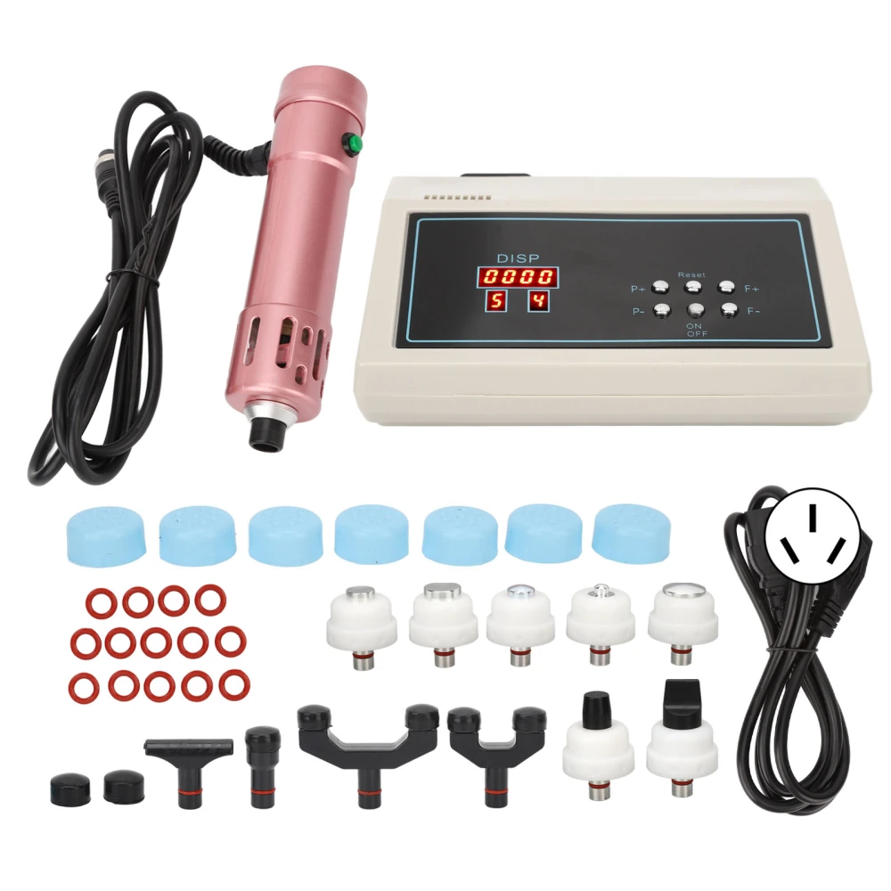 Shockwave Therapy Machine 11 Massage Heads Radial Shockwave Therapy ED Therapy Machine Rose Gold 100‑240V AU Plug