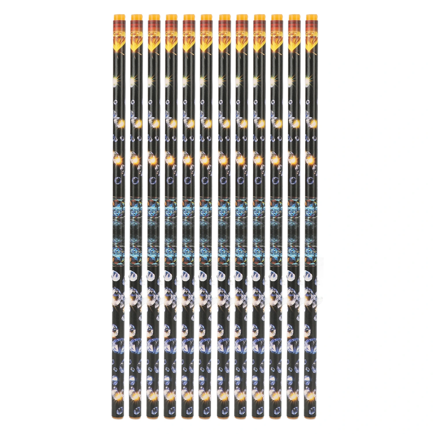 12pcs Nail Dotting Wax Pen Self Adhesive Rhinestones Picker Wax Pen for Nail Art DIY Decoration Yellow