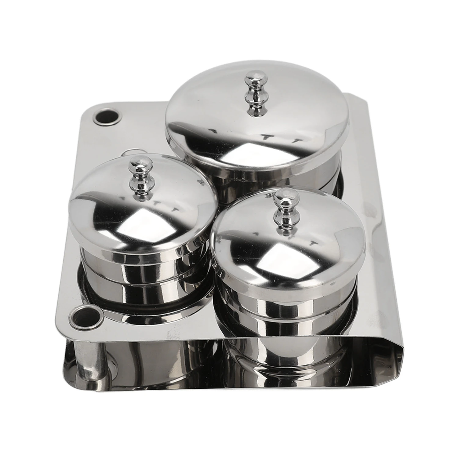 Stainless Steel Nail Powder Holder Thickening Sturdy Dustproof Smooth Surface Nail Art Equipment Cup with Lids